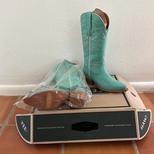 NIB teal / turquoise Tecovas Annie cowgirl boots